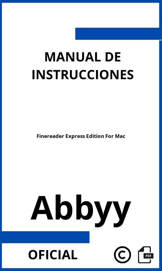 Abbyy Finereader Express Edition For Mac Manual de Instrucciones