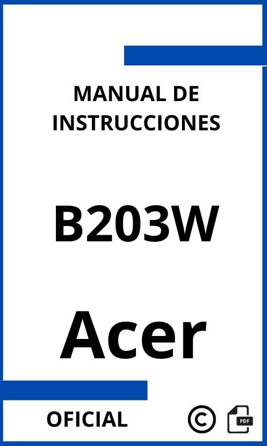 Manual de instrucciones Acer B203W