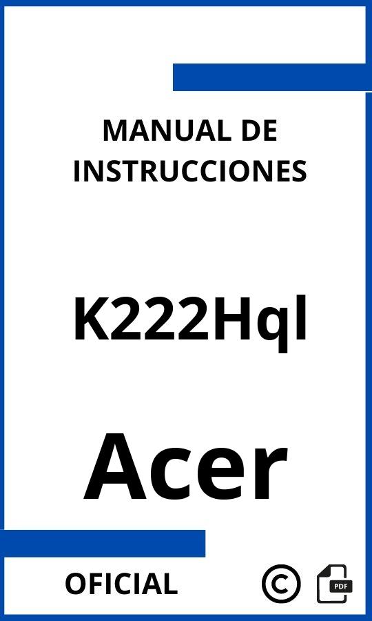Manual con instrucciones Acer K222Hql