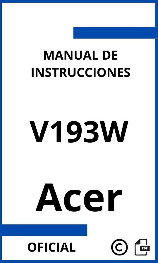 Manual con instrucciones Acer V193W