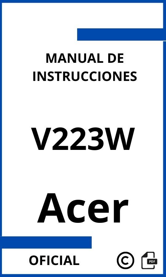 Acer V223W Manual de Instrucciones