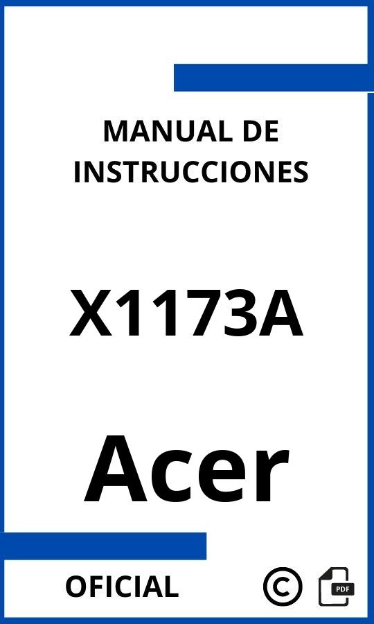 Manual de instrucciones Acer X1173A