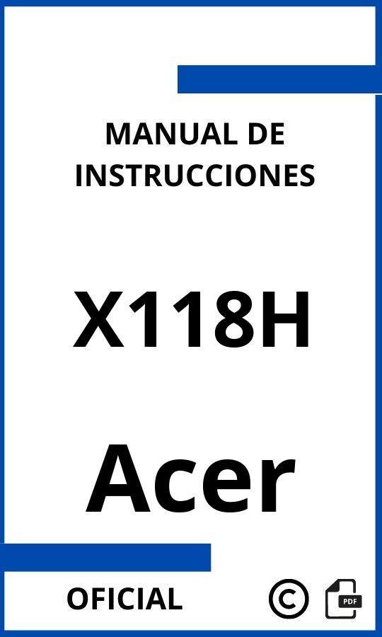 Acer X118H Instrucciones