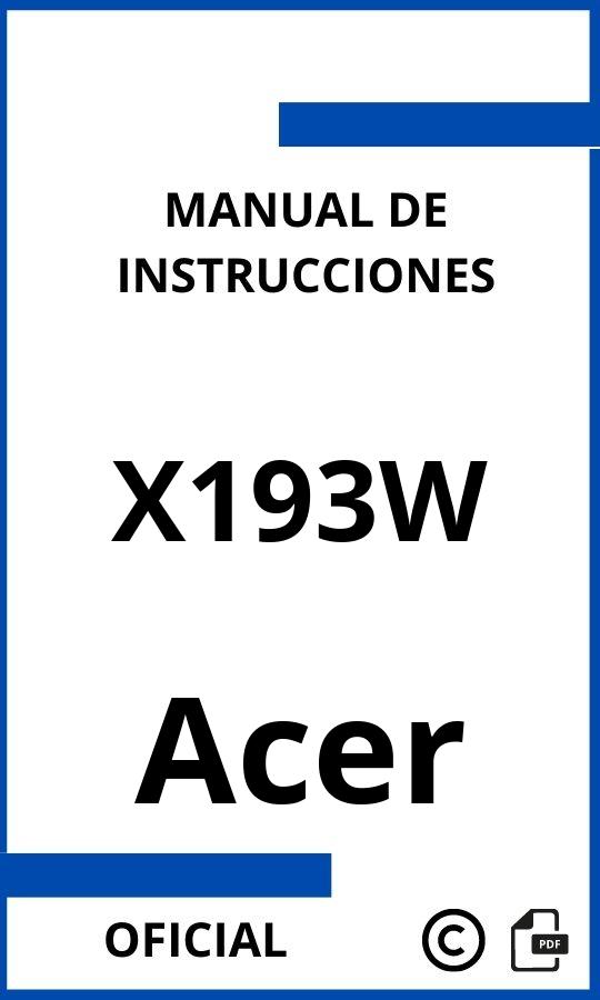 Manual de Instrucciones Acer X193W