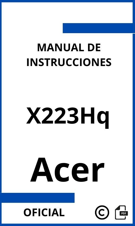 Acer X223Hq Manual con instrucciones