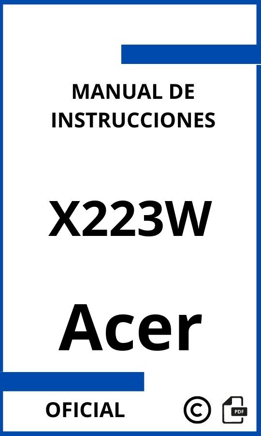 Acer X223W Instrucciones