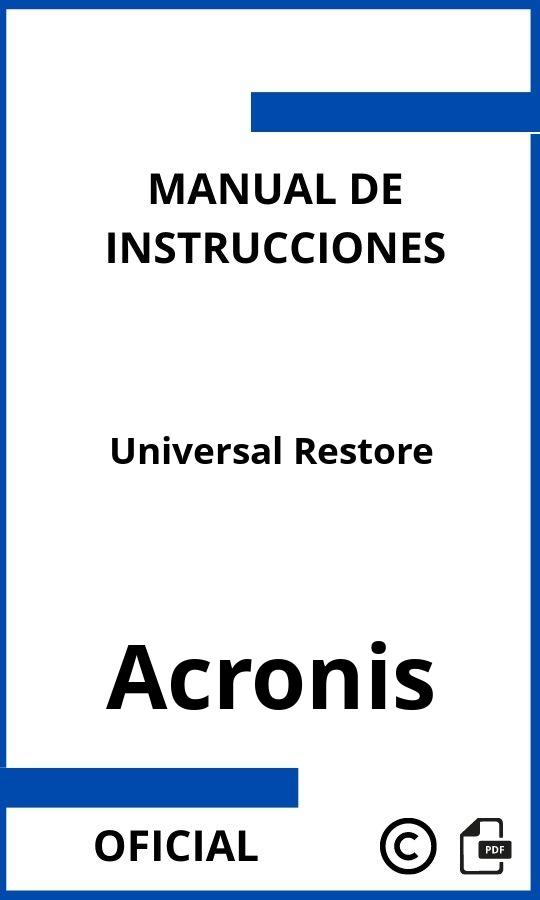 Manual de instrucciones Acronis Universal Restore