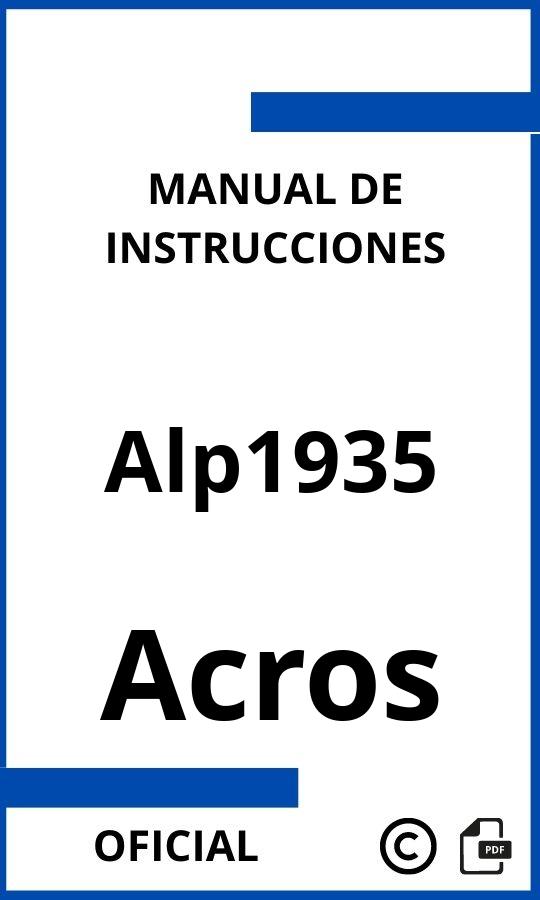 Manual de Instrucciones Acros Alp1935