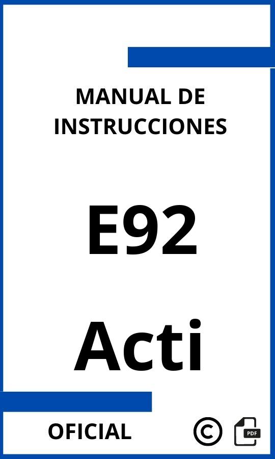Manual con instrucciones Acti E92