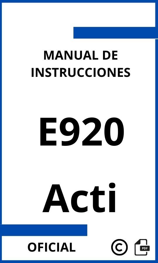 Manual con instrucciones Acti E920
