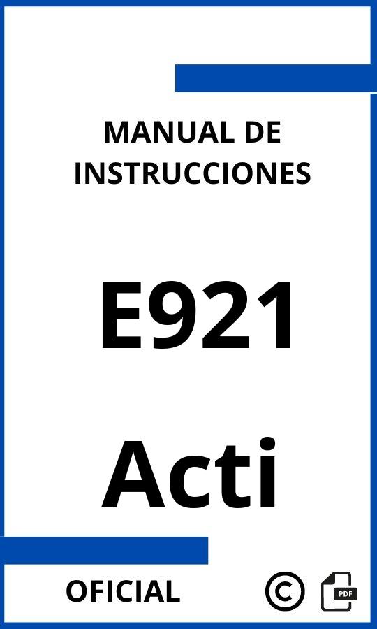 Acti E921 Manual con instrucciones