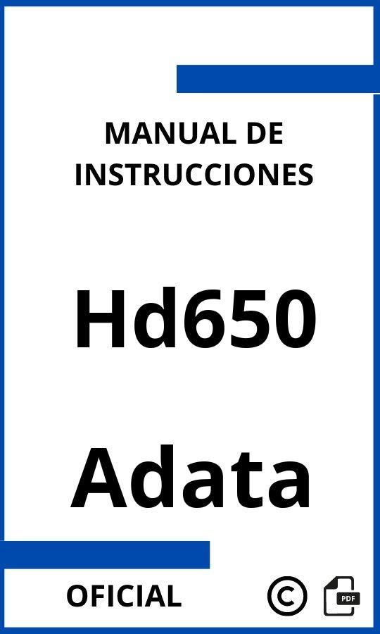 Manual con instrucciones Adata Hd650