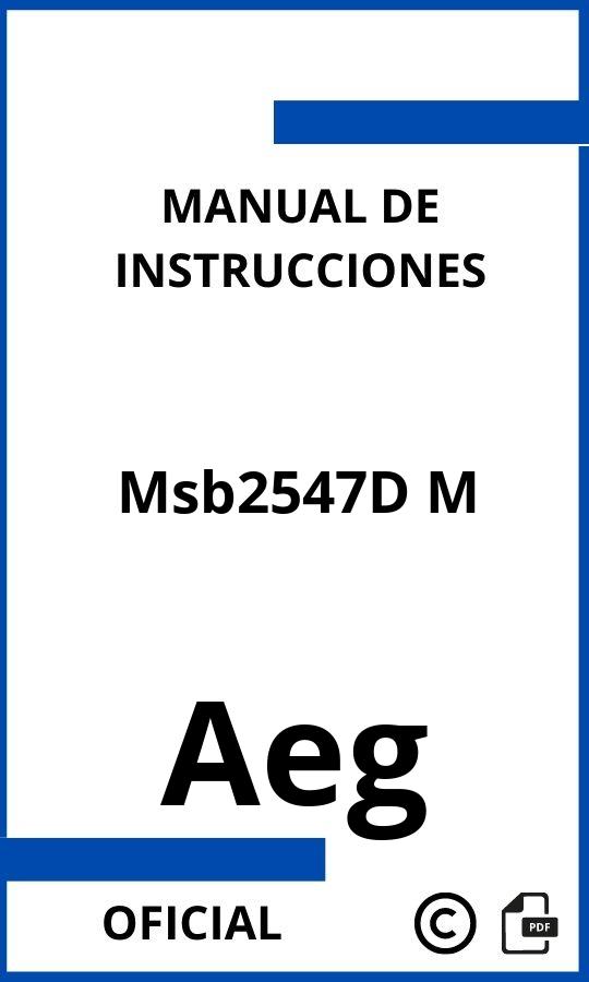 Instrucciones de Aeg Msb2547D M