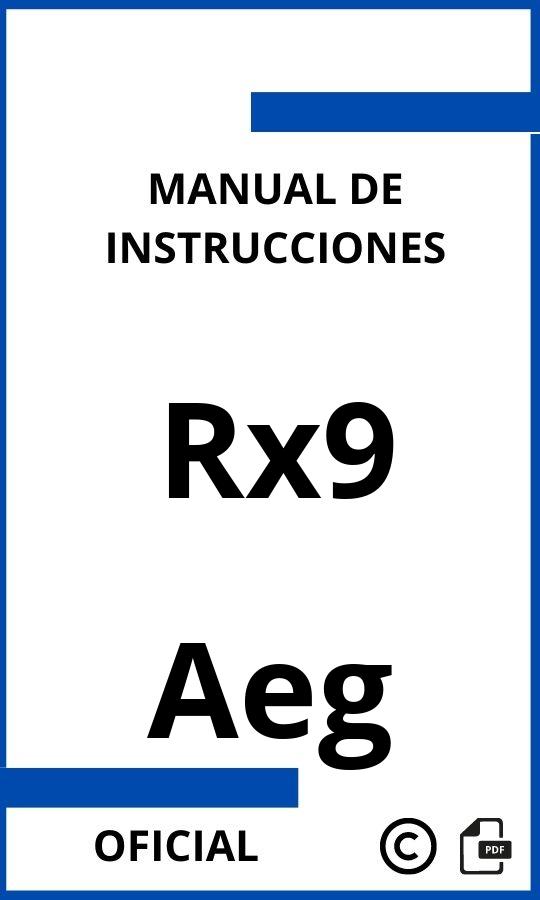 Manual de instrucciones Aeg Rx9