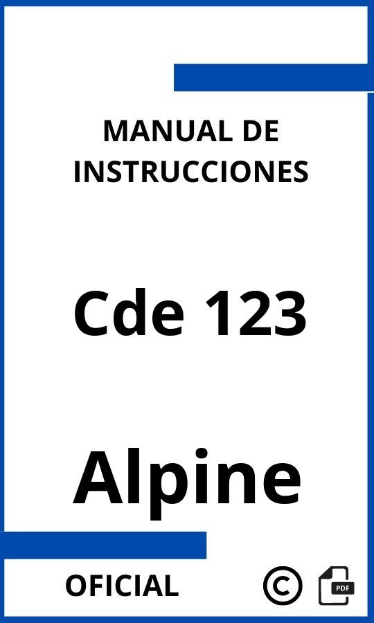 Alpine Cde 123 Manual con instrucciones