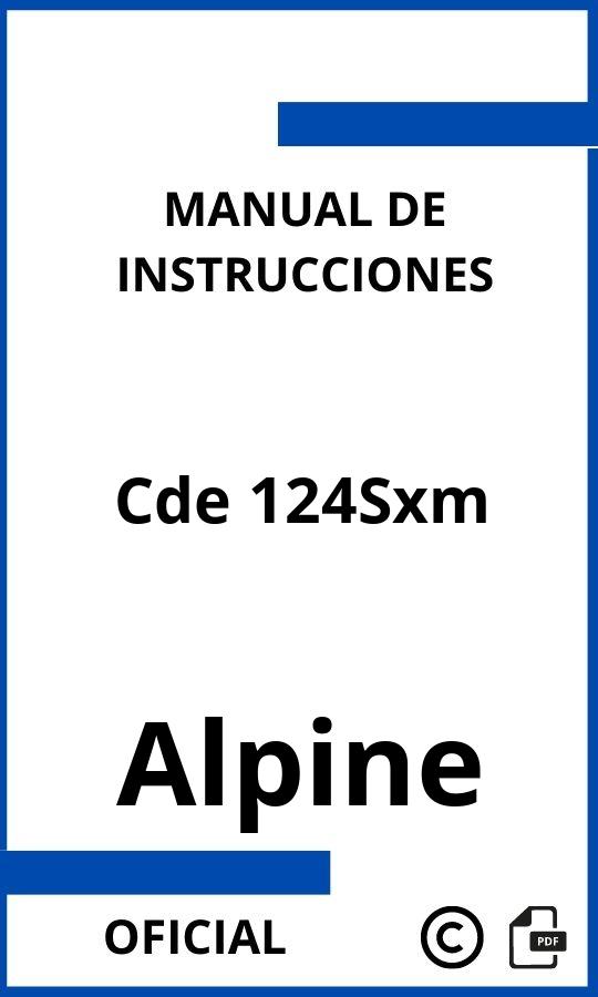 Alpine Cde 124Sxm Manual con instrucciones