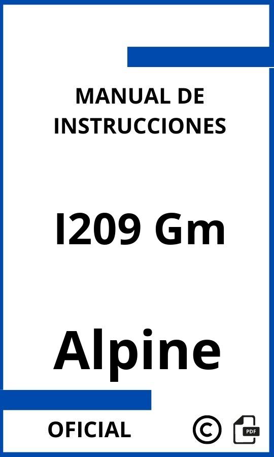 Alpine I209 Gm Manual con instrucciones