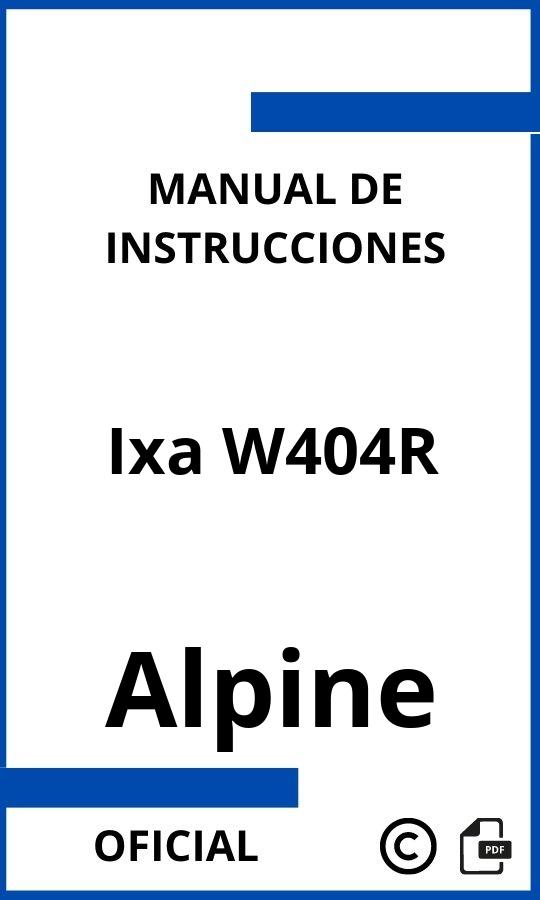Instrucciones de Alpine Ixa W404R