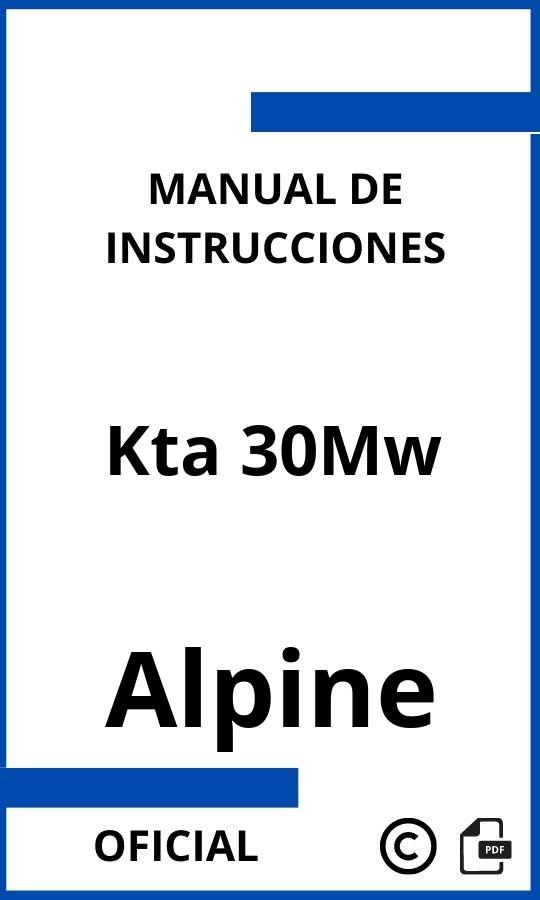 Manual de Instrucciones Alpine Kta 30Mw