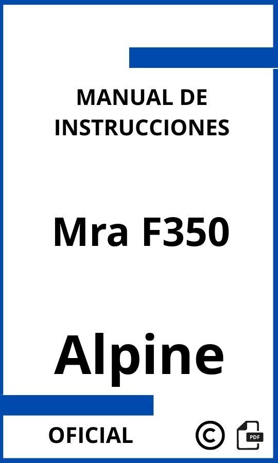 Manual de instrucciones Alpine Mra F350