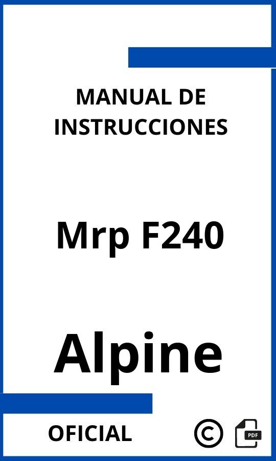 Manual con instrucciones Alpine Mrp F240
