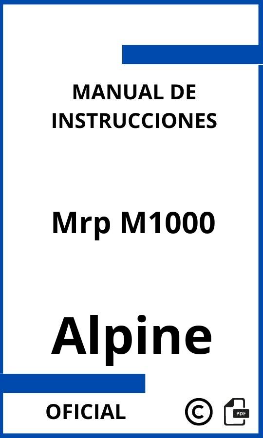 Alpine Mrp M1000 Manual de Instrucciones