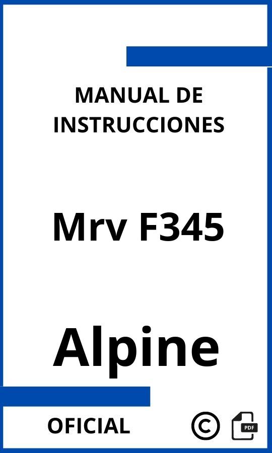 Instrucciones de Alpine Mrv F345