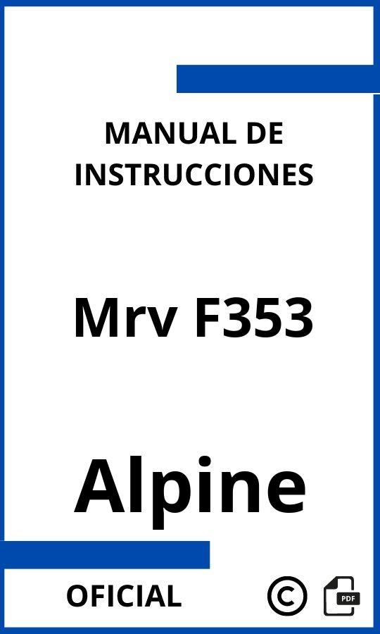 Manual de instrucciones Alpine Mrv F353 