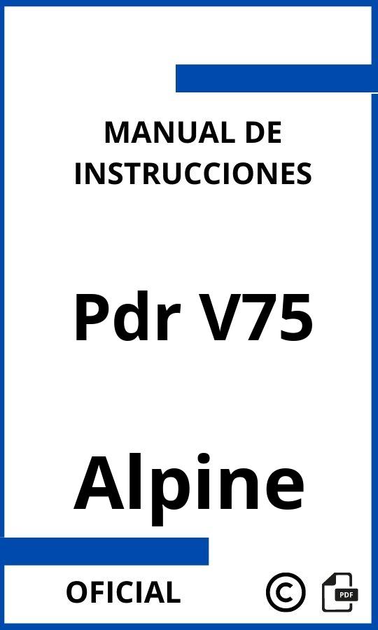 Manual de Instrucciones Alpine Pdr V75 