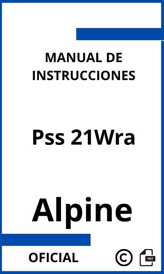 Manual de instrucciones Alpine Pss 21Wra
