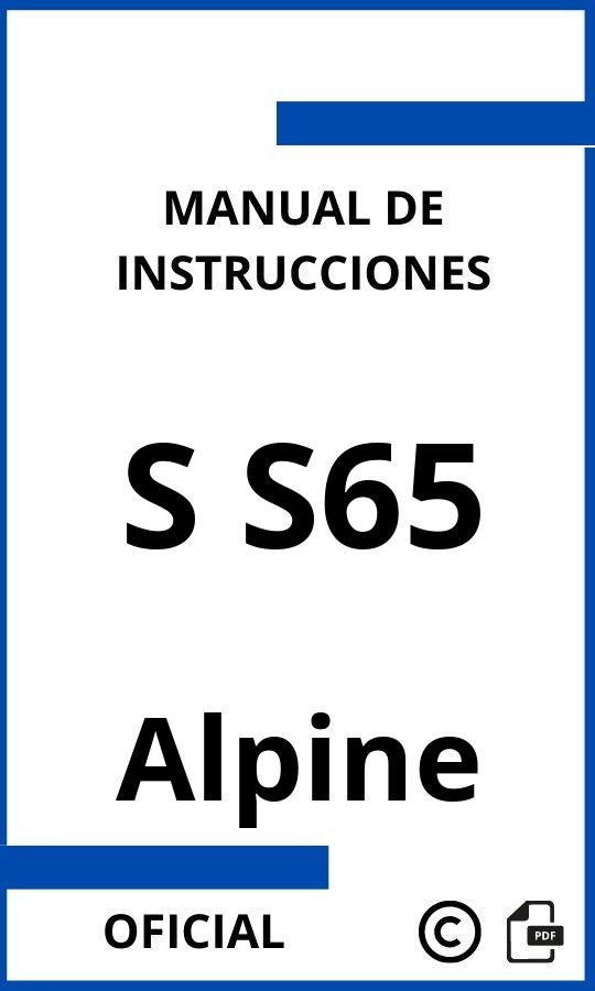 Instrucciones de Alpine S S65