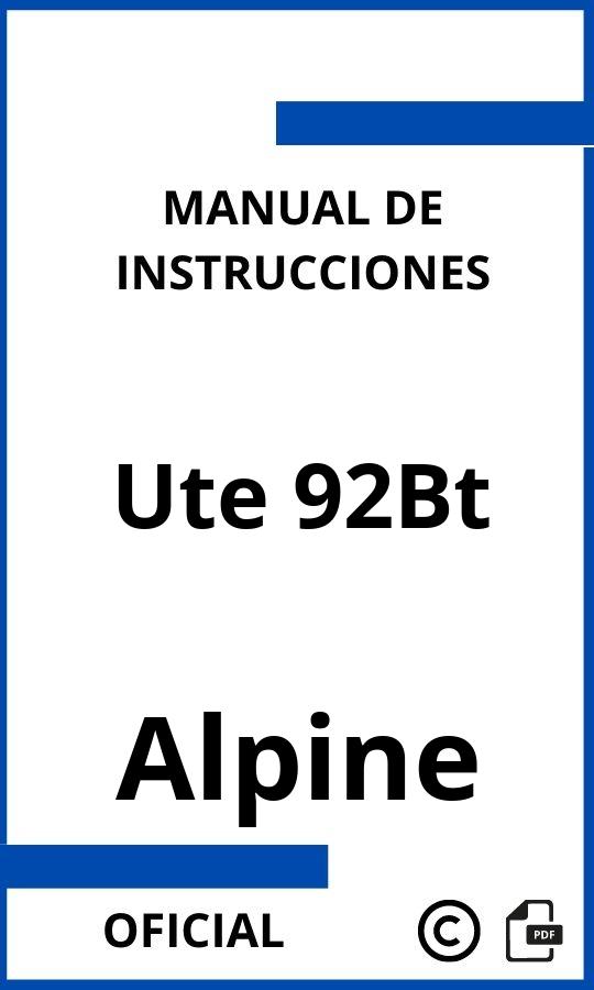 Manual de instrucciones Alpine Ute 92Bt