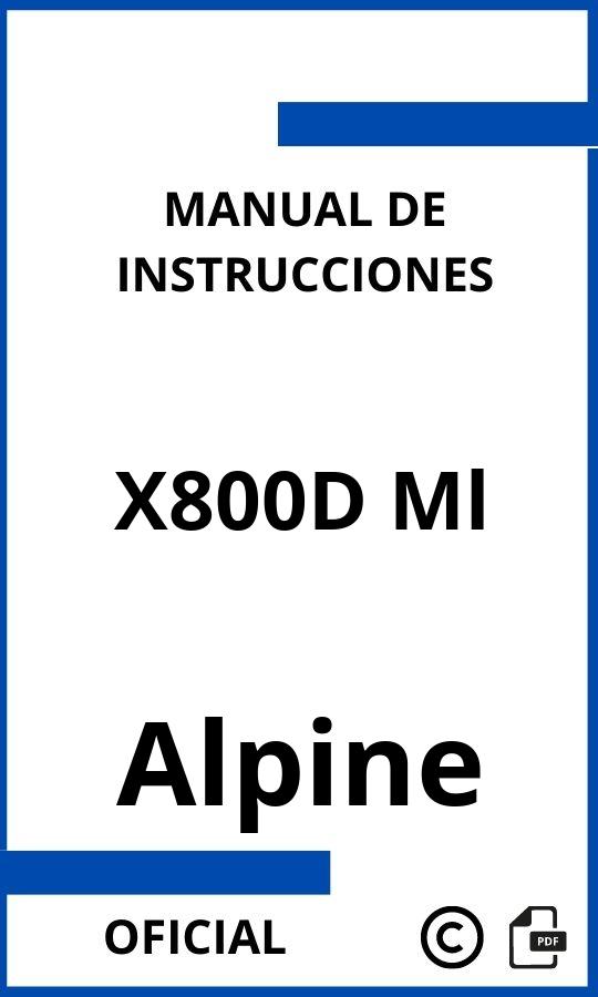 Manual de Instrucciones Alpine X800D Ml