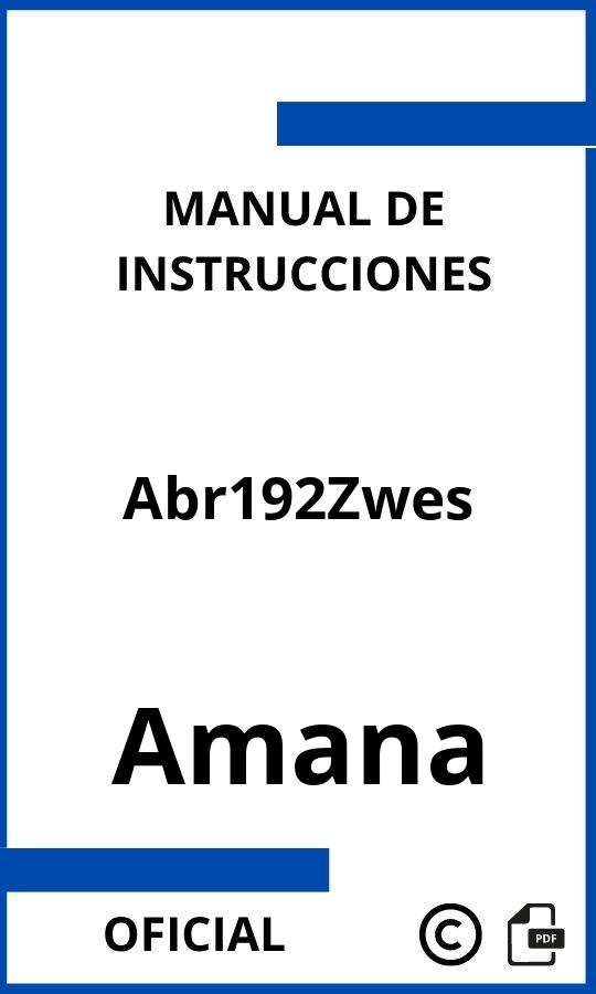 Amana Abr192Zwes Instrucciones