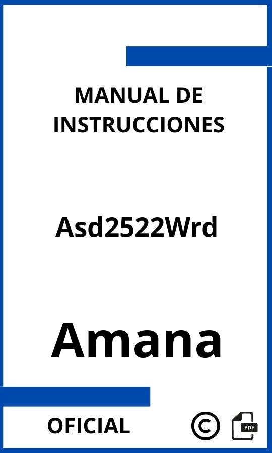 Instrucciones de Amana Asd2522Wrd