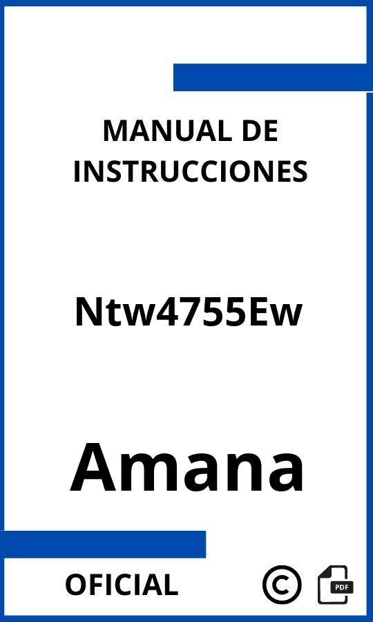 Manual de instrucciones Amana Ntw4755Ew