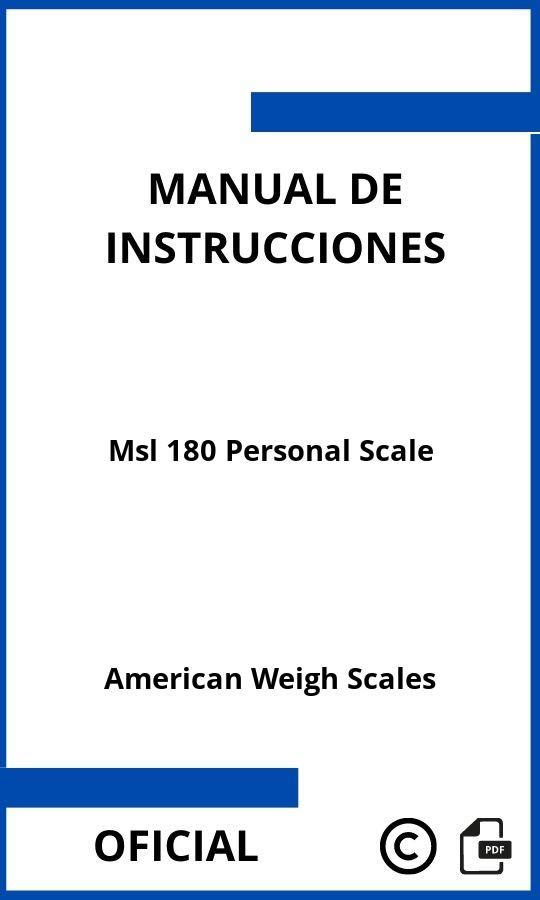 American Weigh Scales Msl 180 Personal Scale Manual con instrucciones