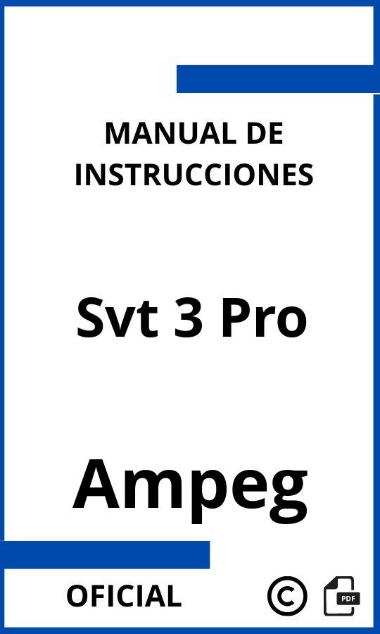 Manual de Instrucciones Ampeg Svt 3 Pro