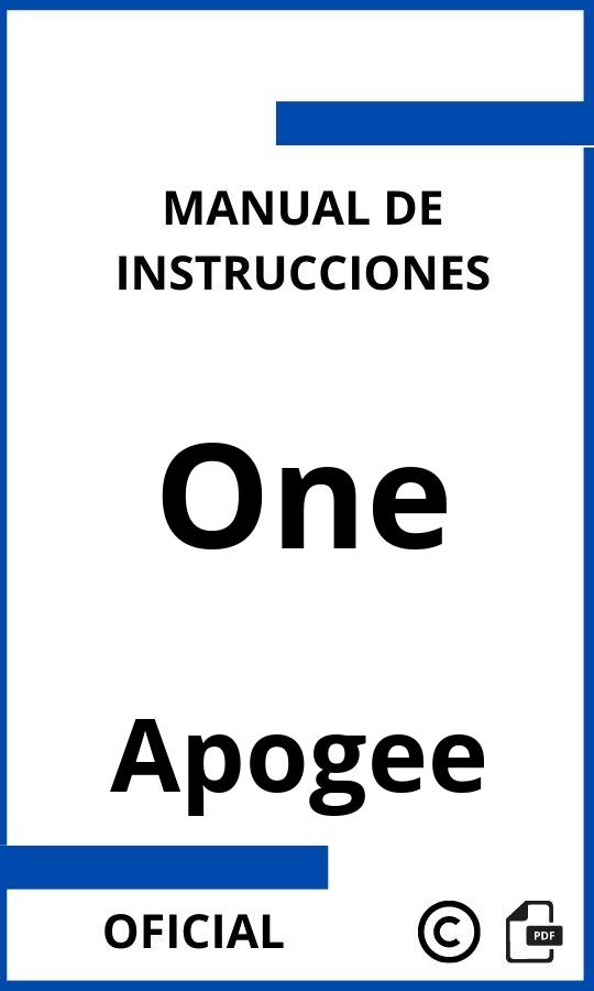 Manual de instrucciones Apogee One